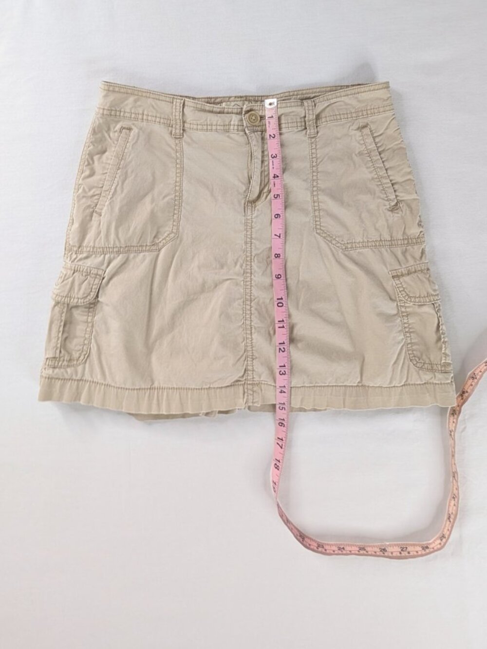 Y2k Cream Cargo Pocket Mini Skort Skirt Vintage Multi Pocket - Picture 6 of 9